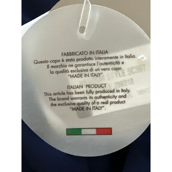 Cosmo NWT made in Italy Sheer Blouse S Navy White Preppy Layered Look Peekaboo - Picture 12 of 16